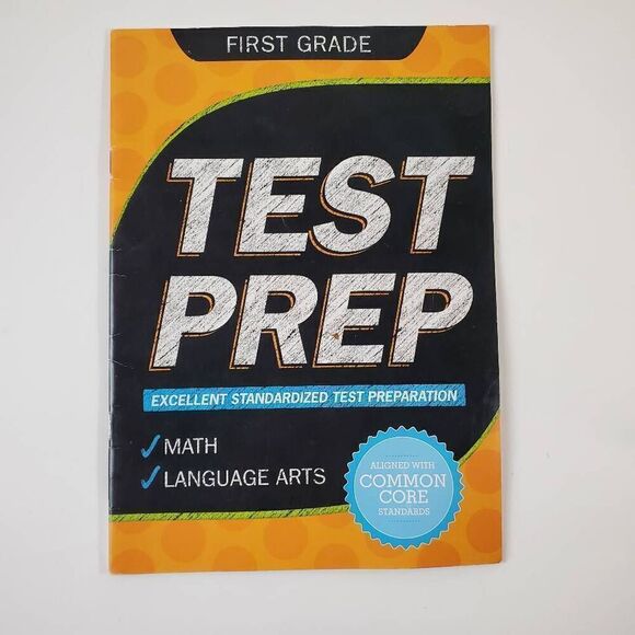 FIRST GRADE TEST PREP Workbook, MATH LANGUAGE ARTS - Picture 1 of 2
